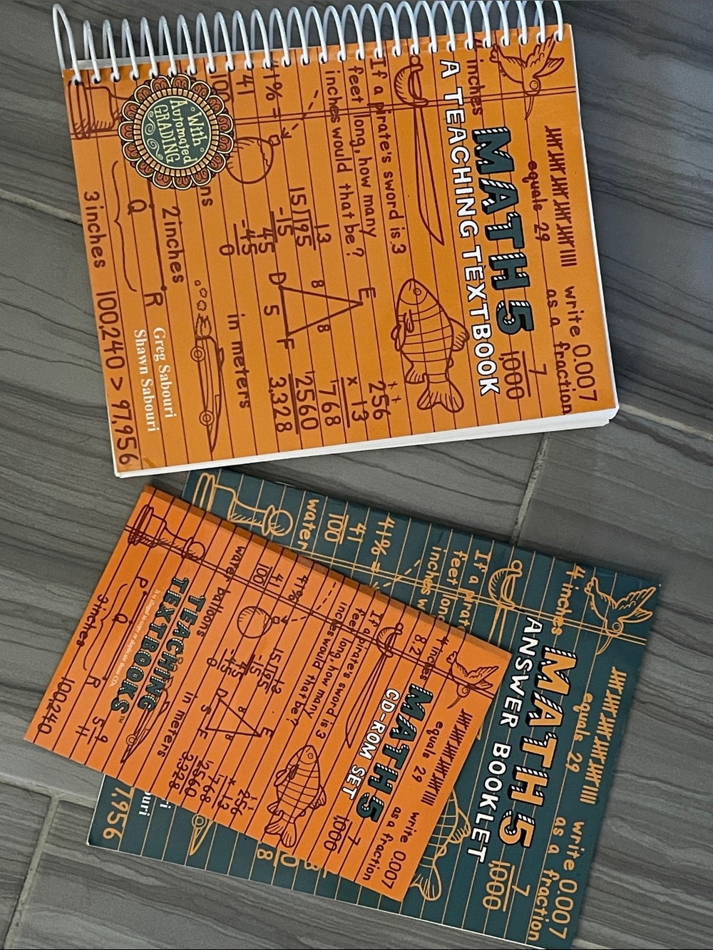 Math 5 Teaching Textbook, CD & Answer Booklet - Orange/Green